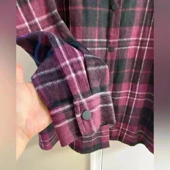 Eddie‎ Bauer brandywine plaid flannel shacket boyfriend fit XL NWT $119 - Picture 5 of 12